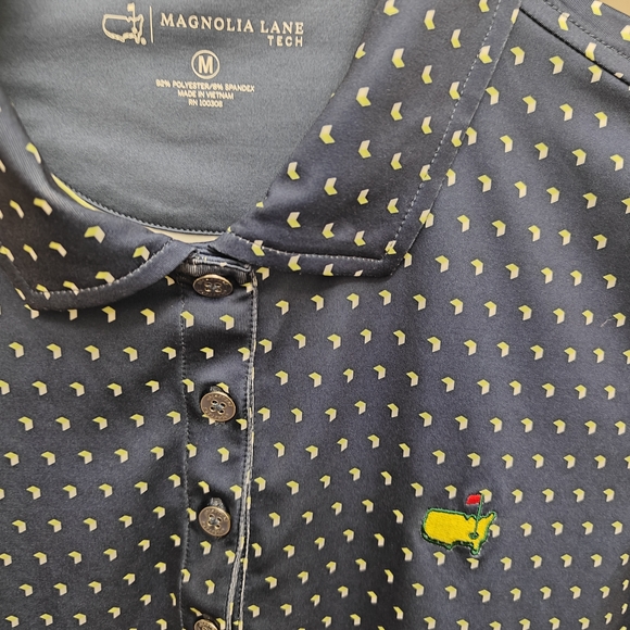 Magnolia Lane Navy Polo with White Dots - Picture 2 of 5